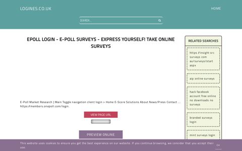 Epoll Login - E-Poll Surveys - Express Yourself! Take Online ...