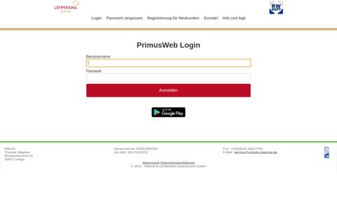 Login: Primus Web