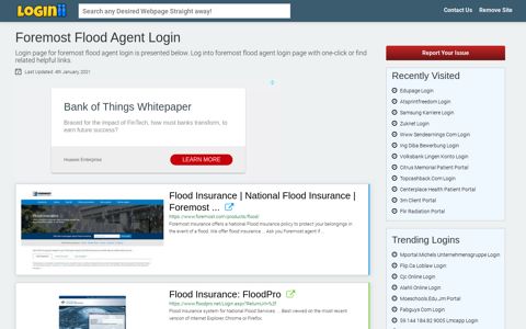 Foremost Flood Agent Login - Loginii.com