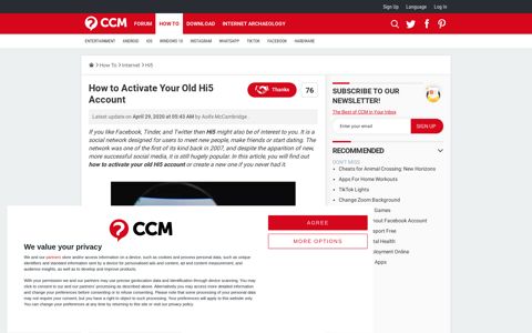 How to Activate Your Old Hi5 Account - CCM