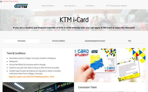 KTM I-Card Information - KTMB