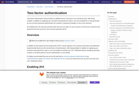 Two-factor authentication | GitLab