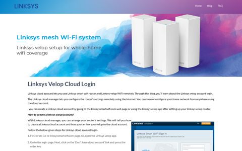 Linksys Velop Cloud Login | Linksys cloud account | velop login