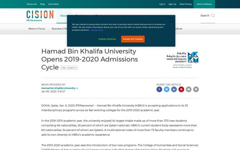 Hamad Bin Khalifa University Opens 2019-2020 Admissions ...