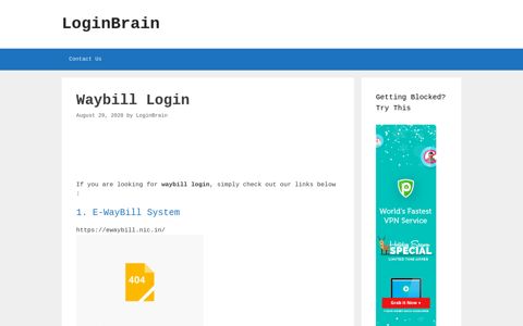 Waybill - E-Waybill System - LoginBrain