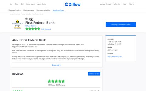 First Federal Bank - Zillow
