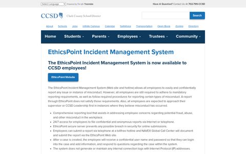 EthicsPoint Incident Management System | Clark County ...