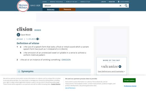 Elision | Definition of Elision by Merriam-Webster