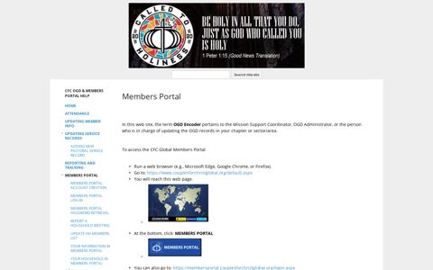 Members Portal - CFC OGD Help - Google Sites