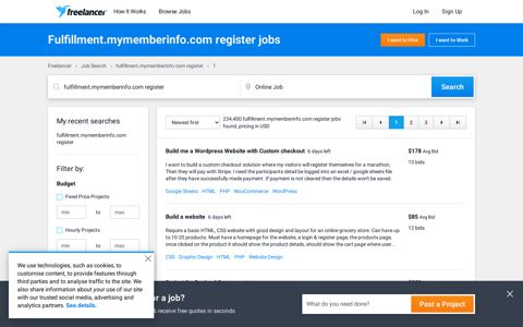 Fulfillment.mymemberinfo.com register Jobs, Employment | Freelancer