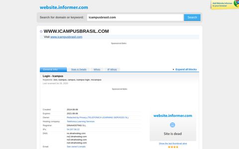 icampusbrasil.com at WI. Login - Icampus - Website Informer