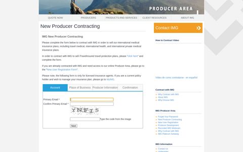New Producer Contracting - IMG Producer Login