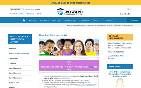Head Start/Early Intervention Services - Broward County ...