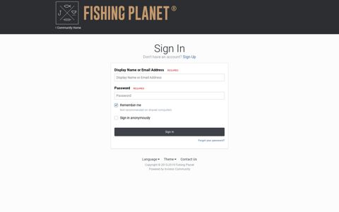 Sign In - Fishing Planet Forum