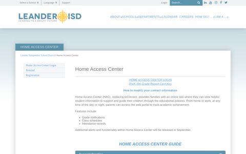 Home Access Center - Leander Independent School District