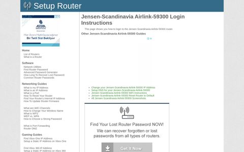 How to Login to the Jensen-Scandinavia Airlink-59300