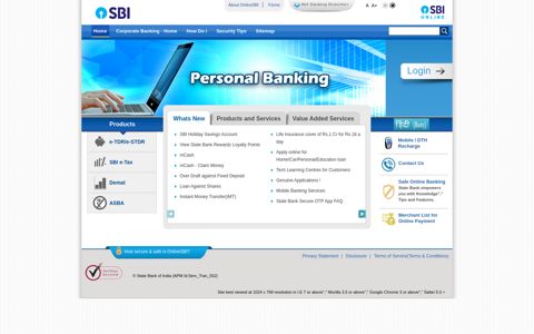 sbi personal banking - State Bank of India - Personal Banking