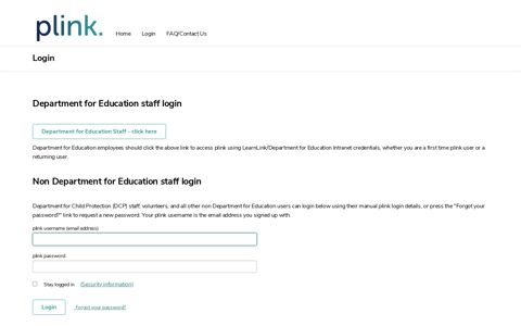 Login - Department for Education plink