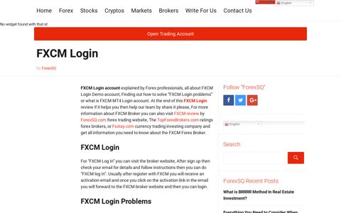 FXCM Login Demo Account - ForexSQ