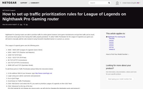 How to set up traffic prioritization rules for League of Legends ...