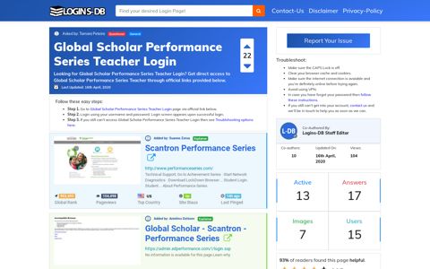 Global Scholar Performance Series Teacher Login - Logins-DB