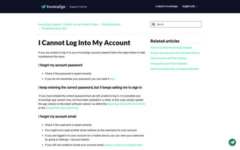 I Cannot Log Into My Account – Invoice2go Support - Contact ...