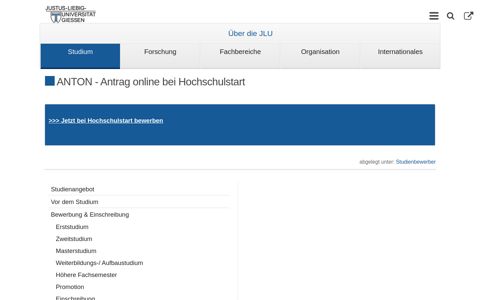 ANTON - Antrag online bei Hochschulstart — Justus-Liebig ...
