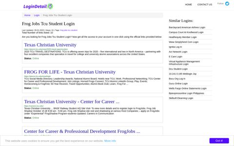 Frog Jobs Tcu Student Login Texas Christian University - https ...