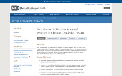 Introduction to the Principles and Practice of Clinical Research