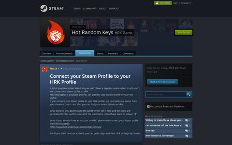 Connect your Steam Profile to your HRK Profile :: Hot Random ...