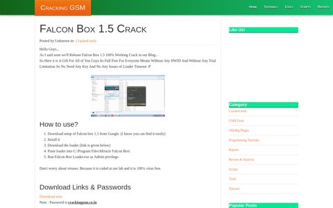 Falcon Box 1.5 Crack - Cracking GSM