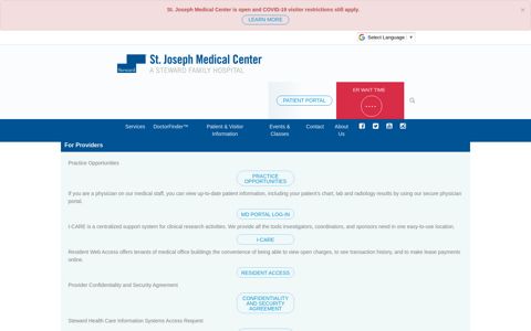 For Providers: St. Joseph Medical Center | A Steward Family ...