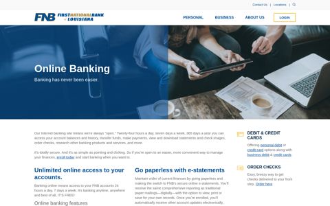 Online Banking (Personal) › First National Bank of Louisiana