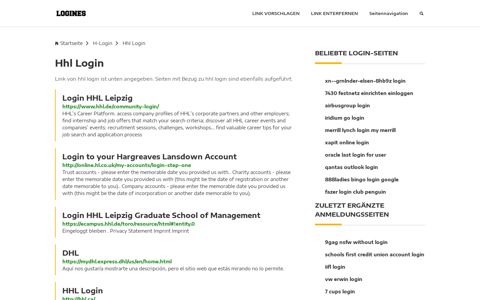 Hhl Login | Allgemeine Informationen zur Anmeldung - Logines.de