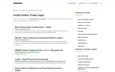 Geojit Online Trade Login ❤️ One Click Access - iLoveLogin