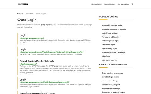 Grasp Login ❤️ One Click Access - iLoveLogin