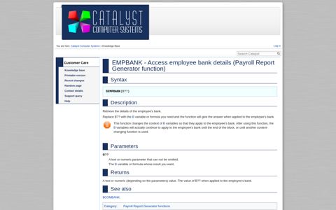 EMPBANK - Access employee bank details (Payroll Report ...