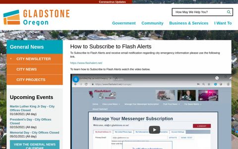 How to Subscribe to Flash Alerts | Gladstone, Oregon