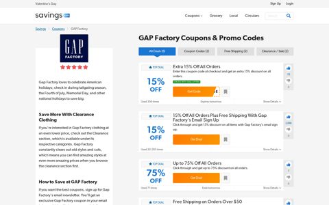 50% Off GAP Factory Coupons, Promo Codes & Deals 2020 ...