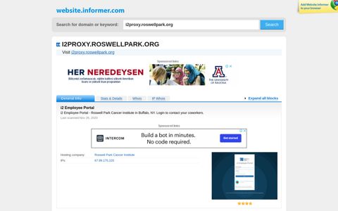 i2proxy.roswellpark.org at WI. i2 Employee Portal