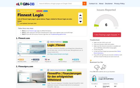 Finnest Login - A database full of login pages from all over the internet!