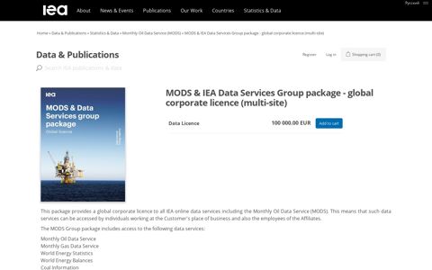 IEA webstore. MODS & IEA Data Services Group package ...