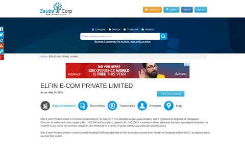 ELFIN E-COM PRIVATE LIMITED - Company, directors and ...