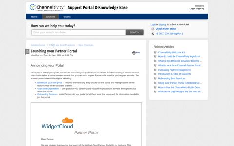 Launching your Partner Portal : Support Portal & Knowledge ...