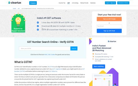 GST Number Search Online - Taxpayer GSTIN/UIN Verification