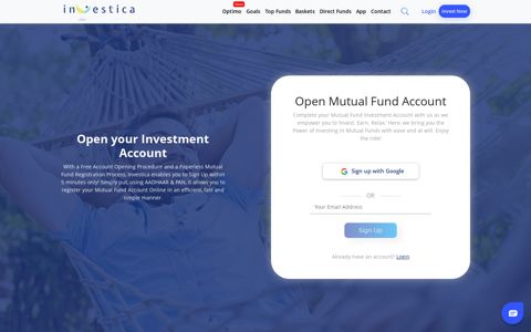 Open Free Mutual Fund Acccount Online with Investica