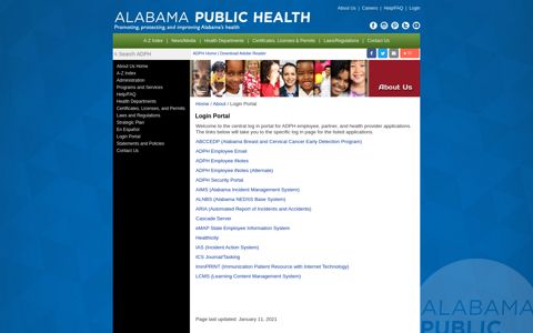 Login Portal | Alabama Department of Public Health (ADPH)