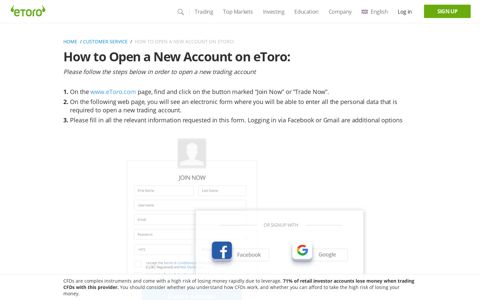 How to Open a New Account on eToro: - eToro