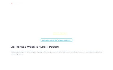 Lightspeed – single sign-on – WebshopLogin