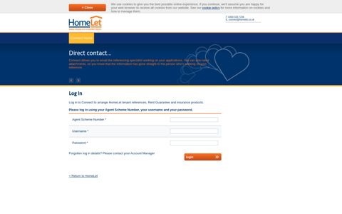 HomeLet Connect - Log In